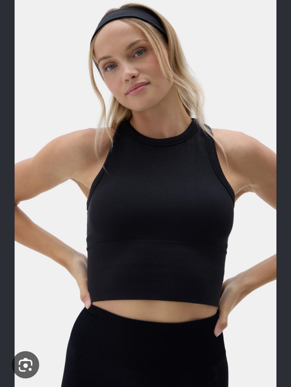 Outdoor Voices Black Cropped Tank Top